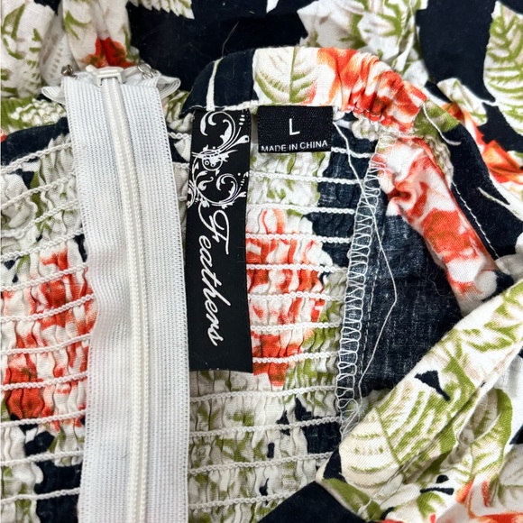 Feathers Floral Women’s Strapless Dress - Picture 3 of 3